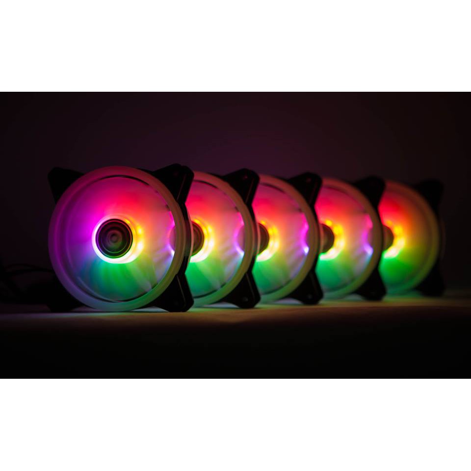 QUẠT LED VITRA FLOWER RING RGB 12CM ( kèm Hub + điều khiển )