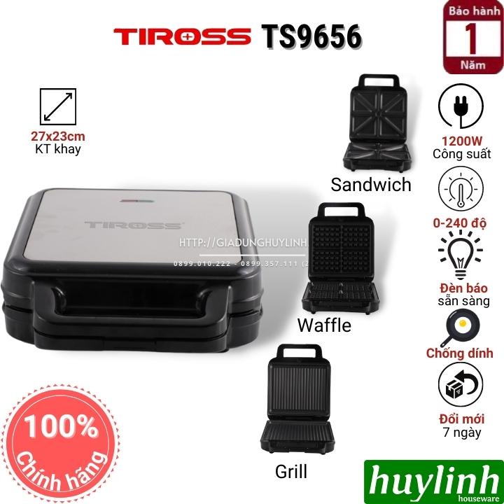 [Mã ELHAMS5 giảm 6% đơn 300K] Máy làm - nướng bánh sandwich hotdog waffle Tiross TS9656 - 3 trong 1