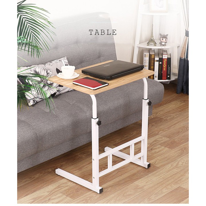 Bàn làm việc di động mini nâng hạ độ cao khung sắt tĩnh điện mặt bàn chống thấm 60x40x55-70cm