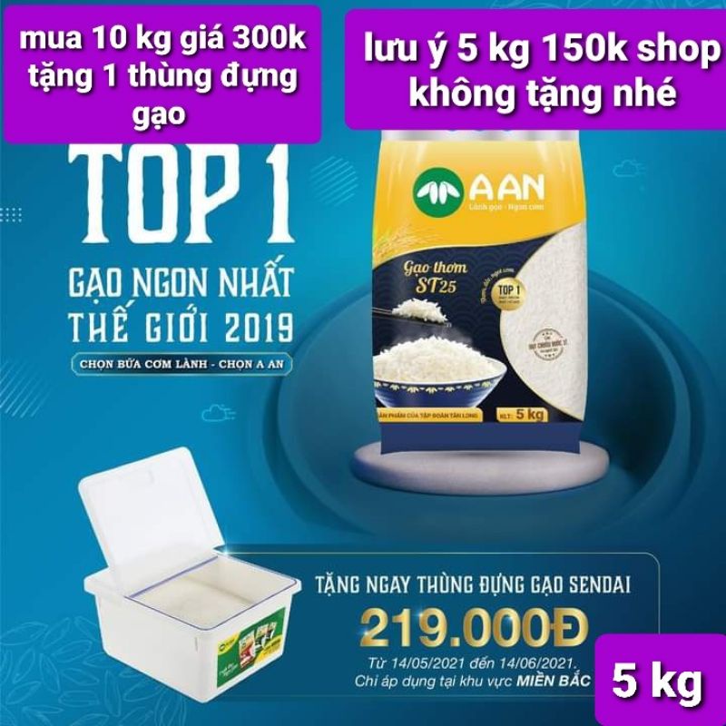 Gạo ST25 AN AN Túi 5kg Date Mới