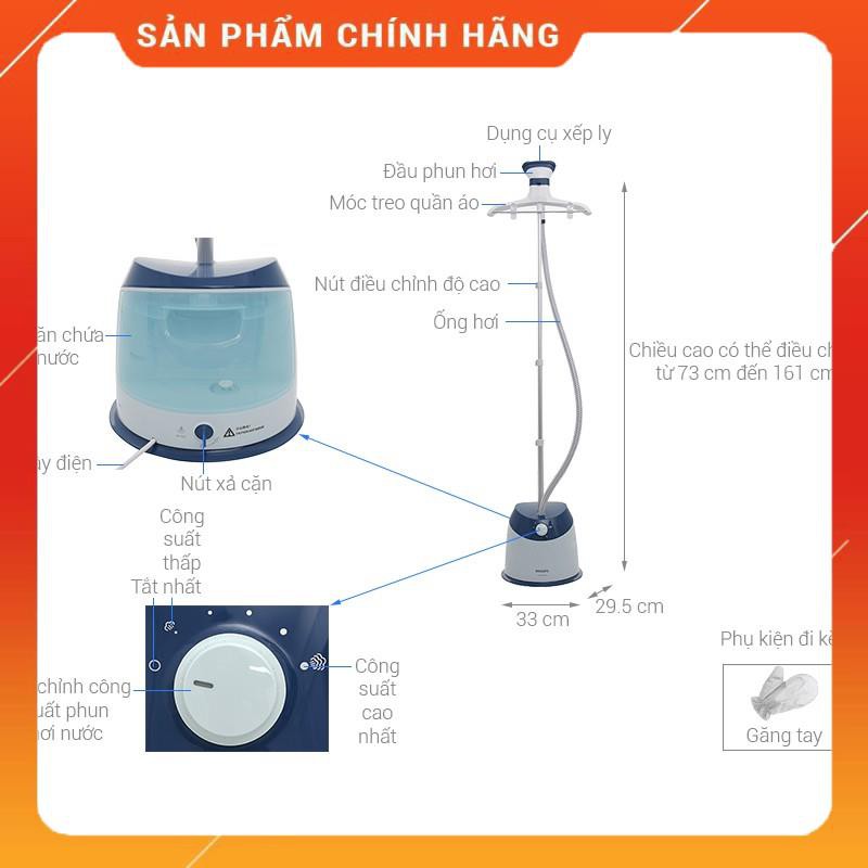 [ELHAB4 giảm tối đa 500K] Bàn ủi cây hơi nước đứng Philips GC518 hãng phân phối