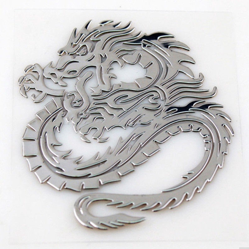 Miếng dán logo kim loại Niken hình Rồng 3D tinh xảo