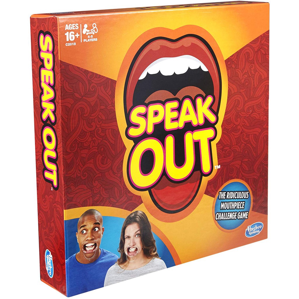 Hasbro Speak Out Game Combo 5 miếng Speak Out Banh Miệng Nói Luyện Giọng + 200 thẻ bài + 1 đồng hồ cát Legaxi PO01