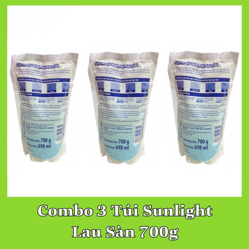 Combo 3 túi Sunlight lau sàn thiên nhiên 700g( hàng km)