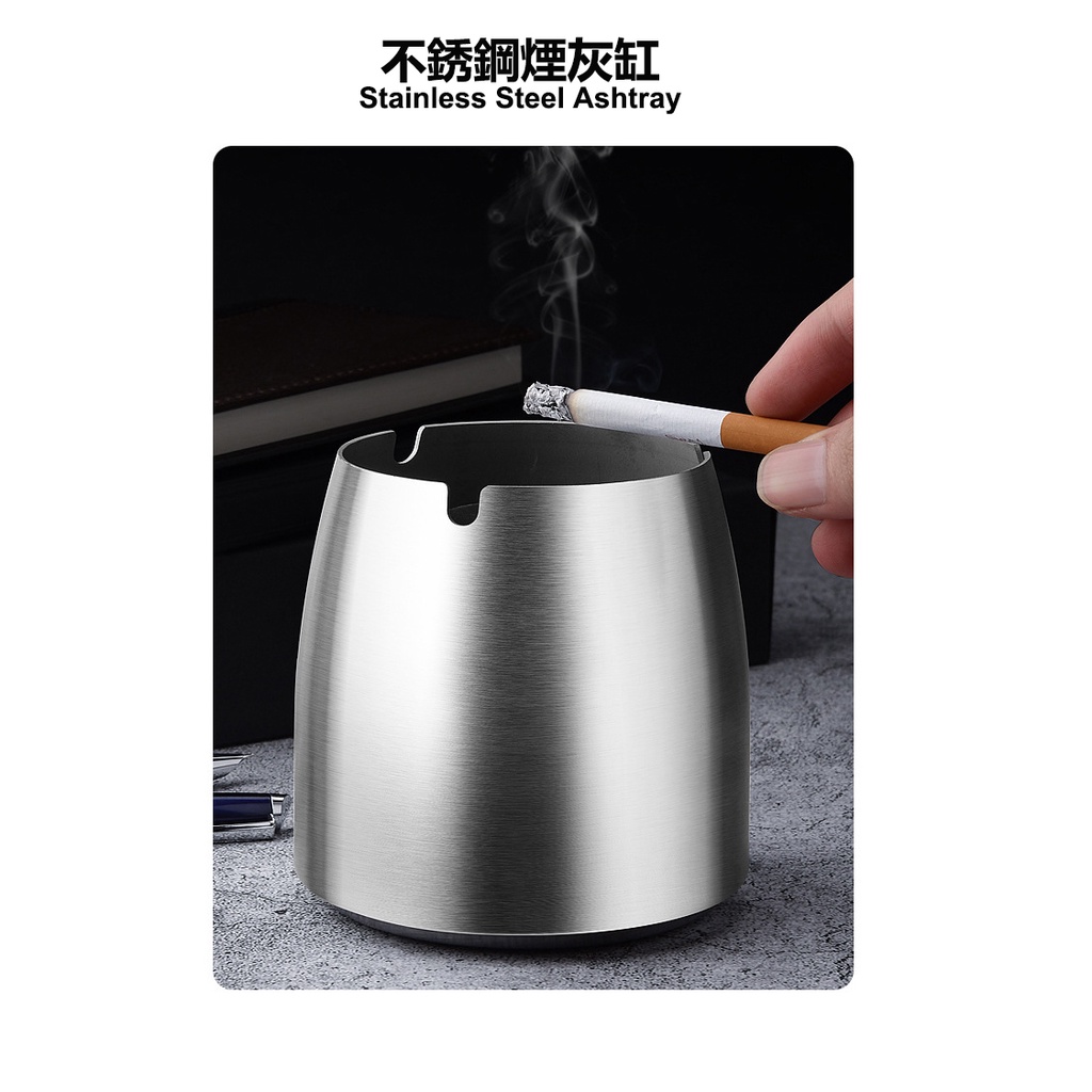 Gạt Tàn Thuốc Lá Bằng Thép Không Gỉ Với Nắp Đậy Cỡ Lớn Cao Cấp