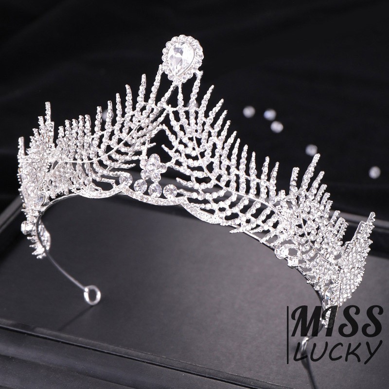 Phụ kiện vương miện cài tóc đính đá sang trọng cho cô dâu
