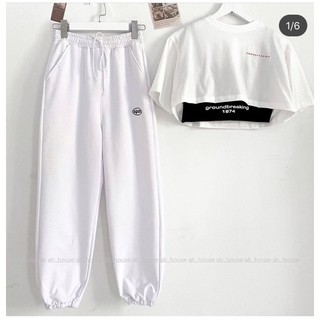 💢Set Bộ Quần Spun + Áo Crop ground Breaking 💢