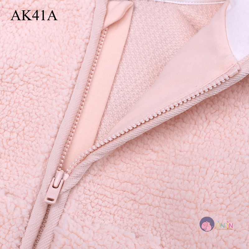 Áo Khoác Chống Lạnh Cho Bé Gái Hình Thỏ Có Nón Đẹp Mắt AK41