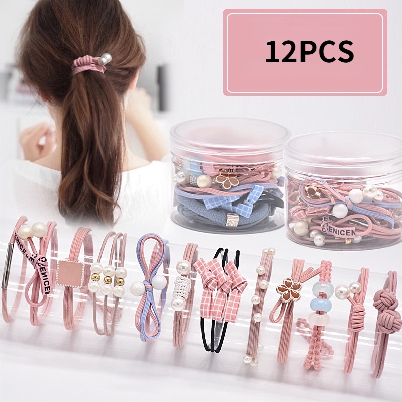 Dây Buộc Tóc Cao Su Co Giãn Kiểu Hàn Quốc Dễ Thương
