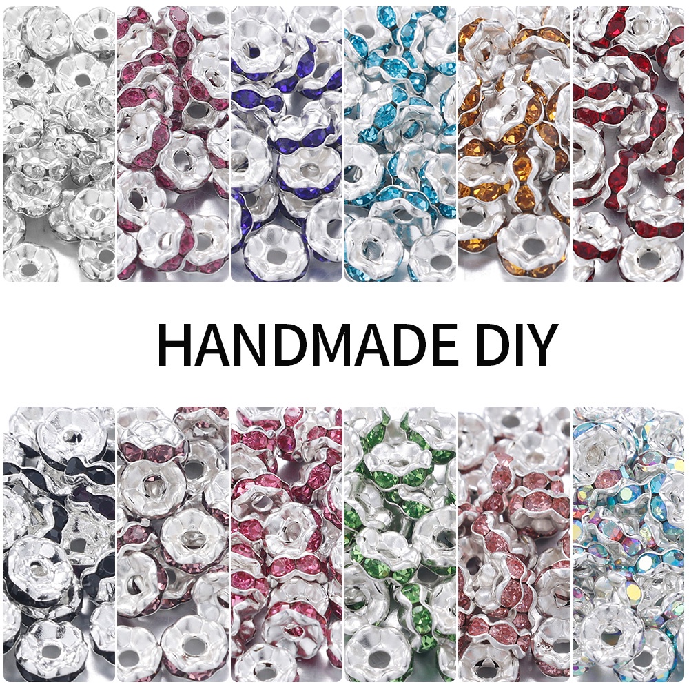 Set 100 Hạt Pha Lê 5mm Nhiều Màu Sắc Dùng Làm Trang Sức DIY