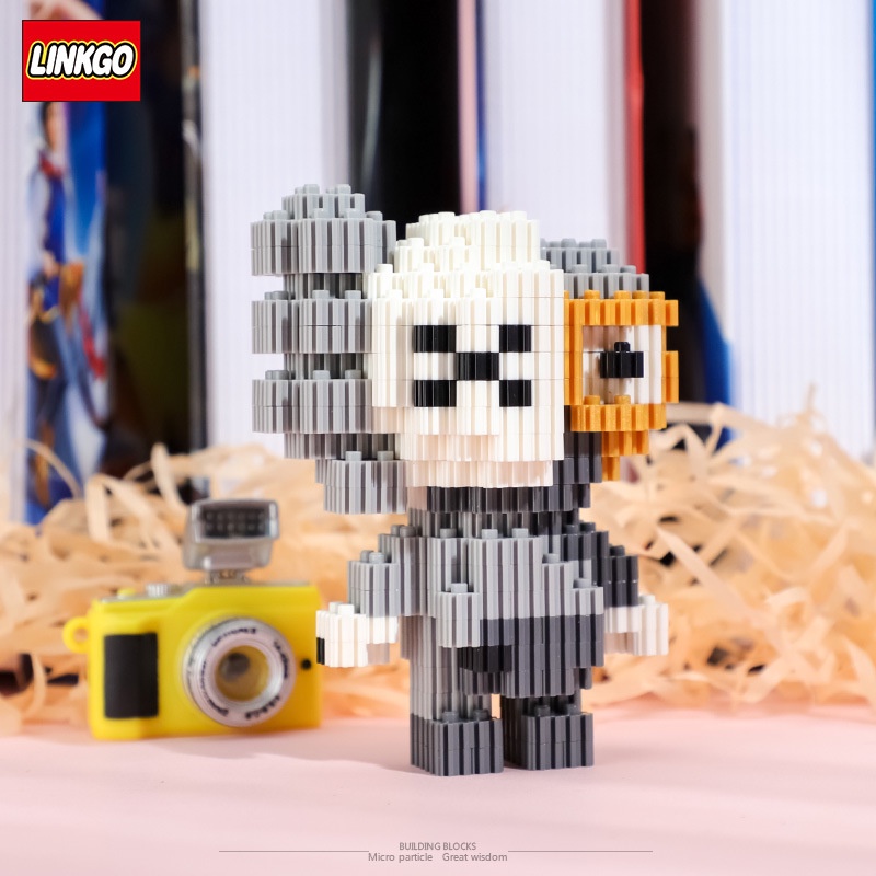 Đồ chơi lắp ráp, đồ chơi lắp ghép lego 3D mô hình lego kaws mini 9cm linkgo