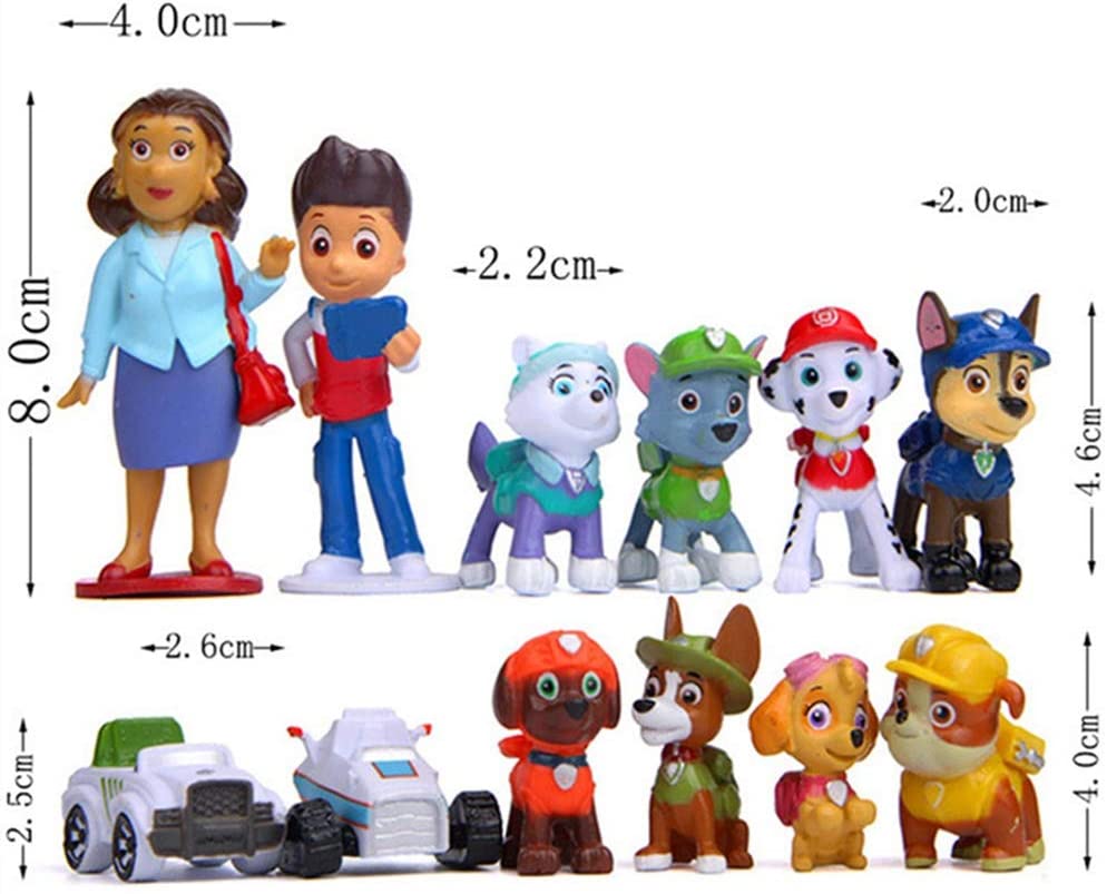 Set 12 mô hình nhân vật hoạt hình dễ thương trang trí bánh sinh nhật cho bé