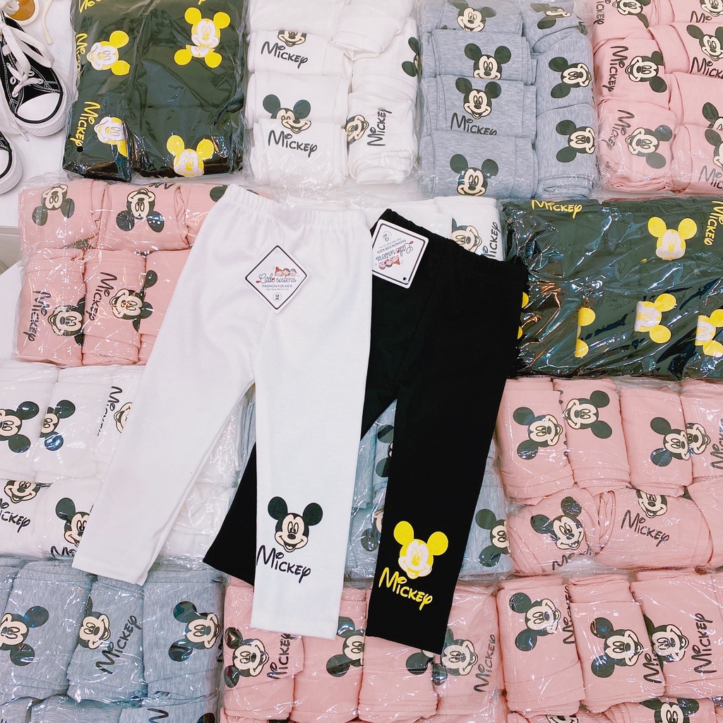 [SALE] Quần legging Mickey chất cotton 4 màu cực đẹp cho bé (V478)