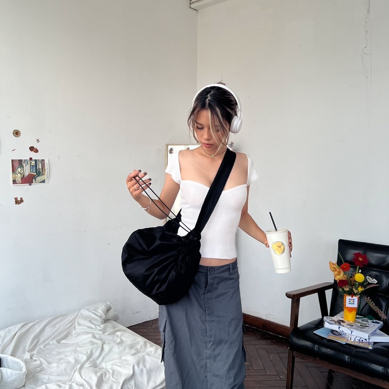 JAMIE BAG - Túi đeo chéo rút dây unisex Poési