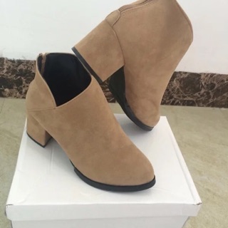 GIÀY BOOT DA LỘN NỮ CÁCH ĐIỆU CAO 5 PHÂN