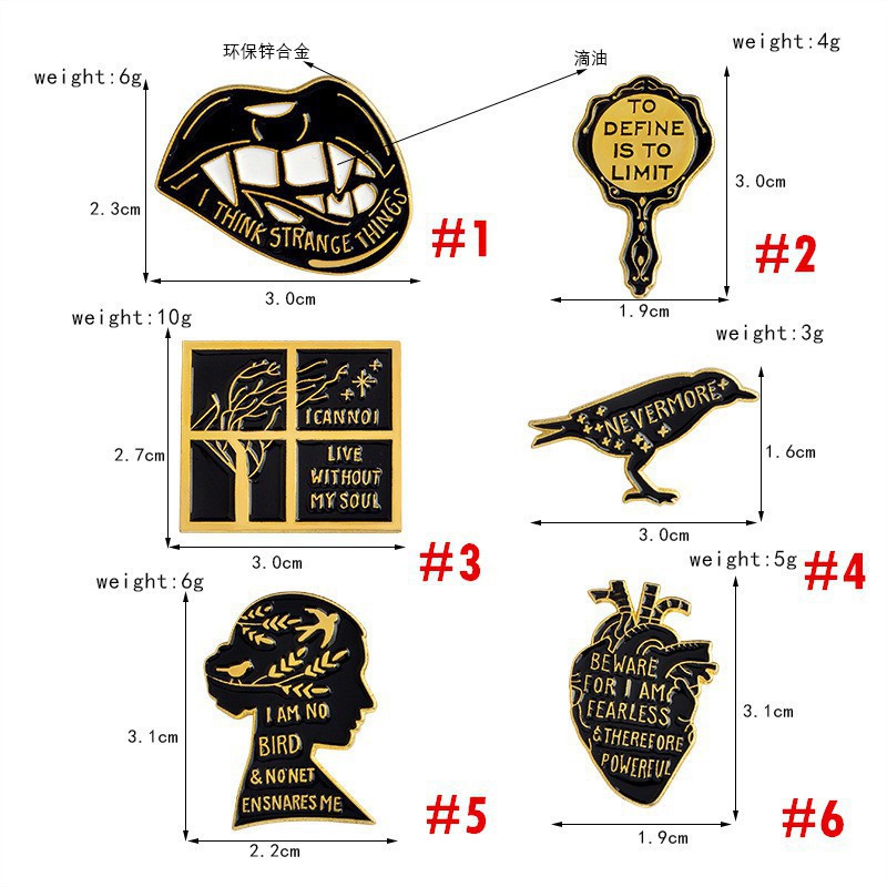 Trâm cài hình đôi môi bằng hợp kim tráng men