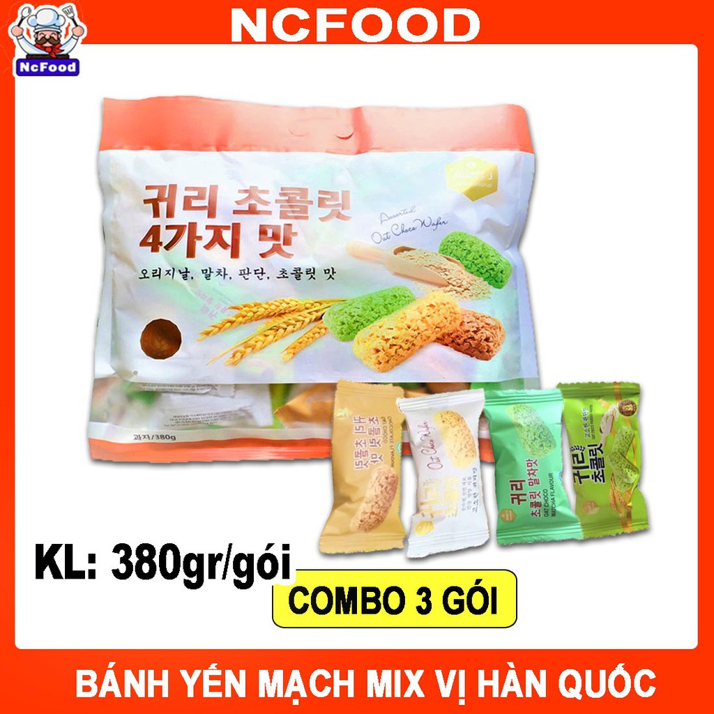 Combo 3 Gói Bánh Yến Mạch Socola Hàn Quốc 400g