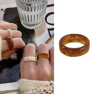 Nhẫn Đeo Tay Kim Loại Đính Đá Hổ Phách Giả Thời Trang