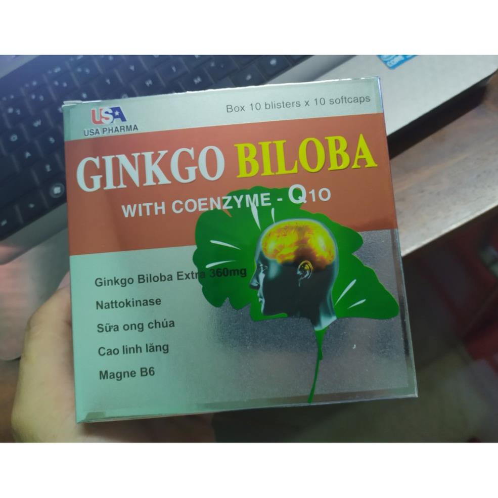 Ginkgo Biloba 360mg Bổ Sung Dưỡng Chất Cho Não, hoạt huyết dưỡng não hộp 100 viên