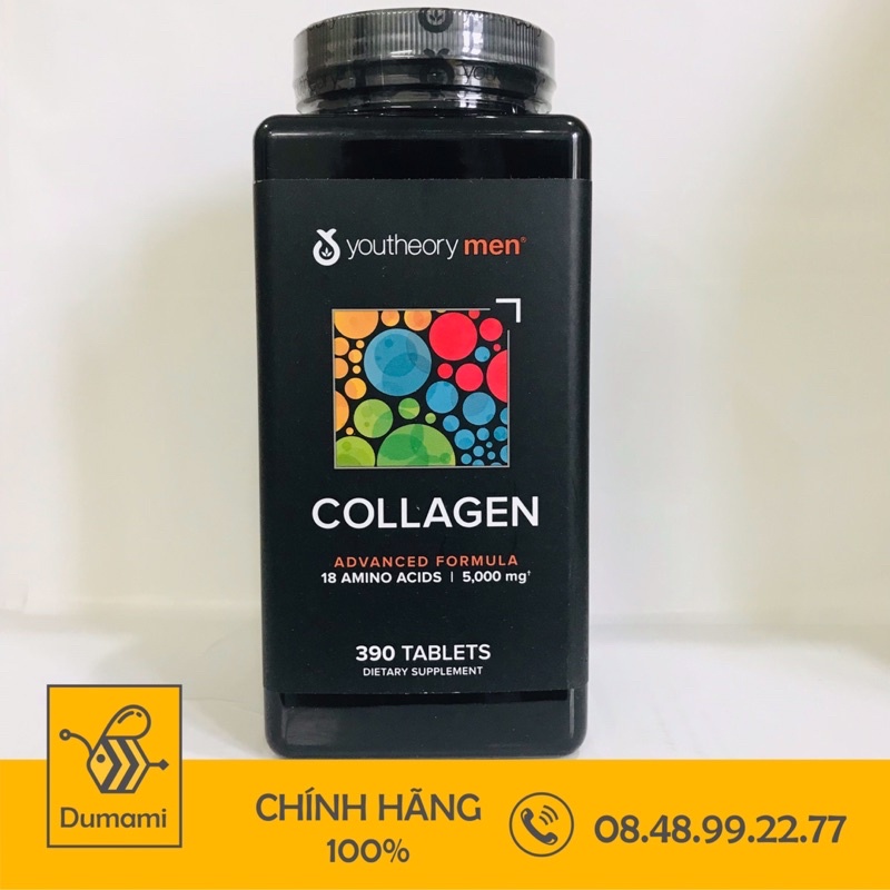 [Ship nhanh] Viên Collagen Dành Cho Nam Giới Youtheory Men Collagen Advanced Formula 390 Viên