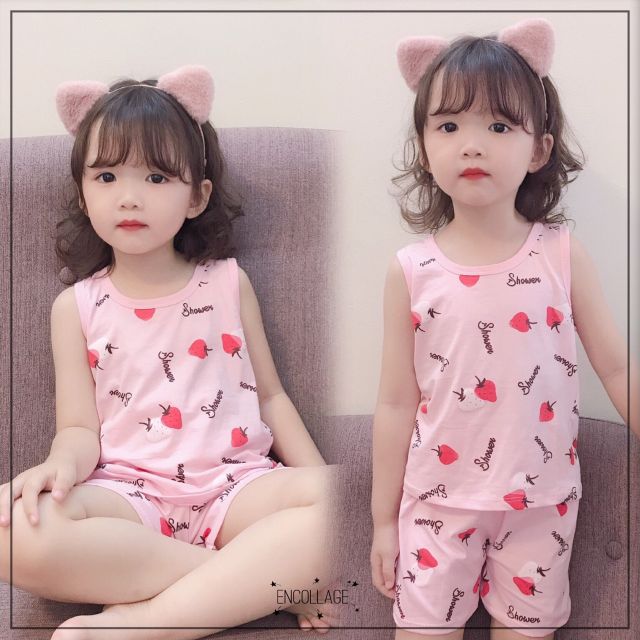 Bộ Ba Lỗ Cotton hoạ tiết cho bé gái (6-28kg)