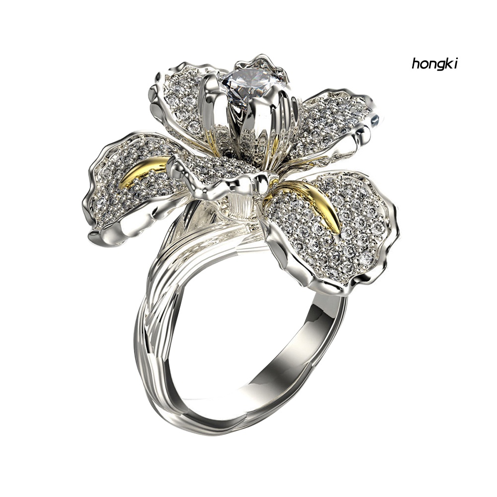 Nhẫn Đính Đá Hình Hoa Sang Trọng Cho Nữ