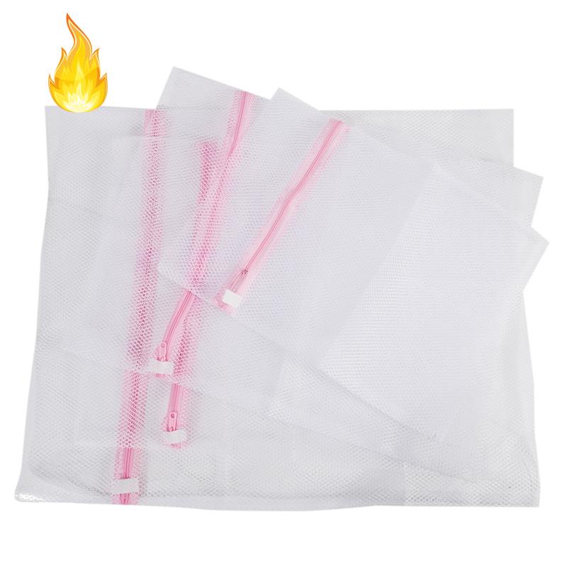 Set 4 túi lưới giặt quần áo có khóa kéo tiện dụng