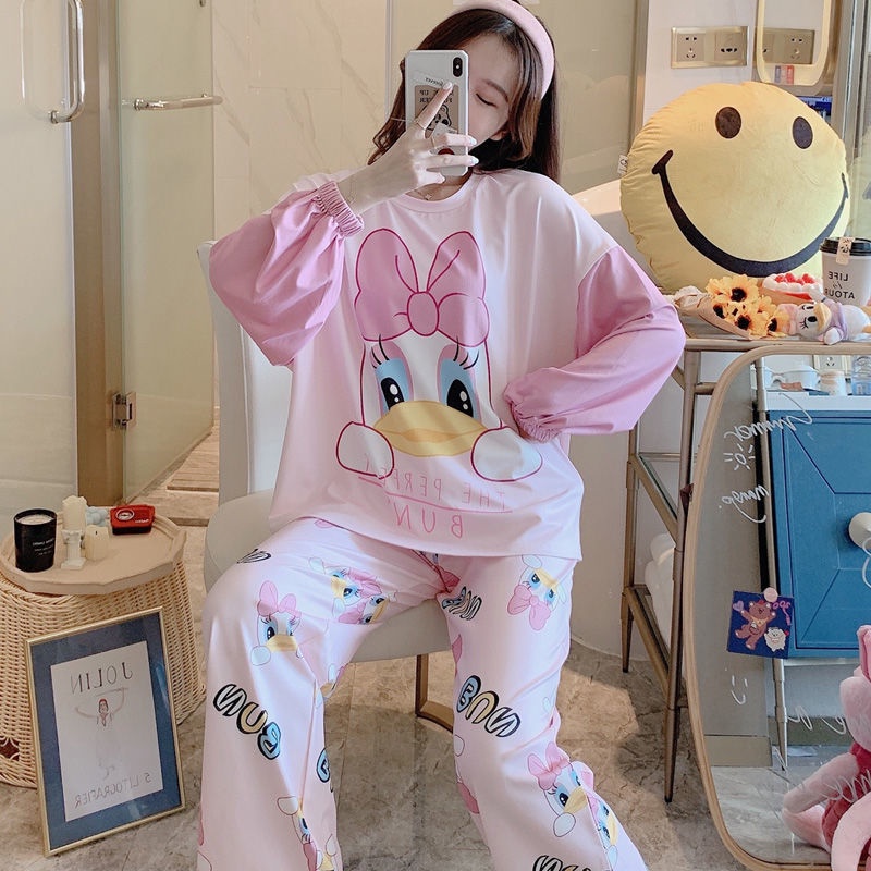 Disney Bộ Đồ Ngủ Tay Dài In Hình Vịt Donald Dễ Thương Thời Trang Xuân Thu Cho Nữ | BigBuy360 - bigbuy360.vn