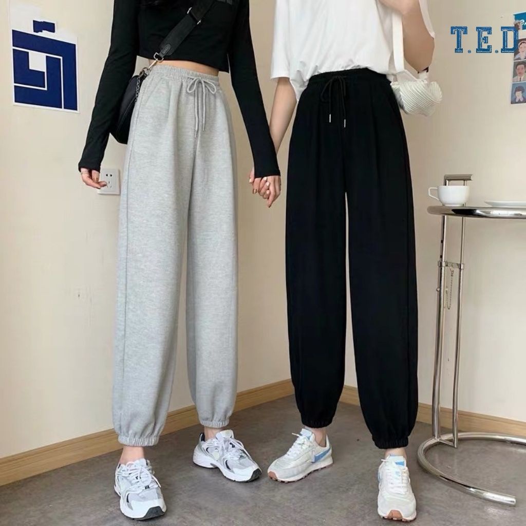 Quần Jogger Bo Chun Chất Da Cá Quần Jogger Nữ Mềm Mịn Thời Trang TED13