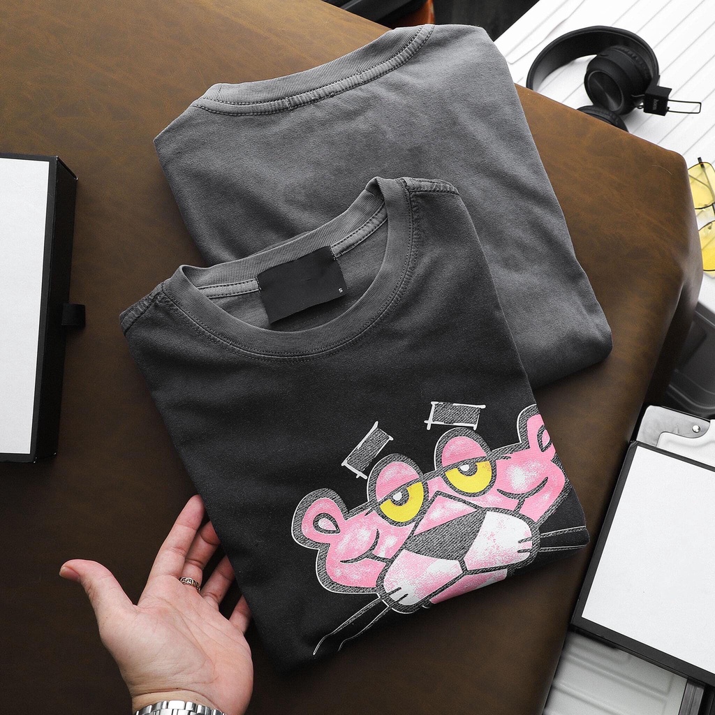 Áo thun tay lỡ nam nữ in hình Pink Panther , Vải Cotton Form Oversize - SELECTED.STORE