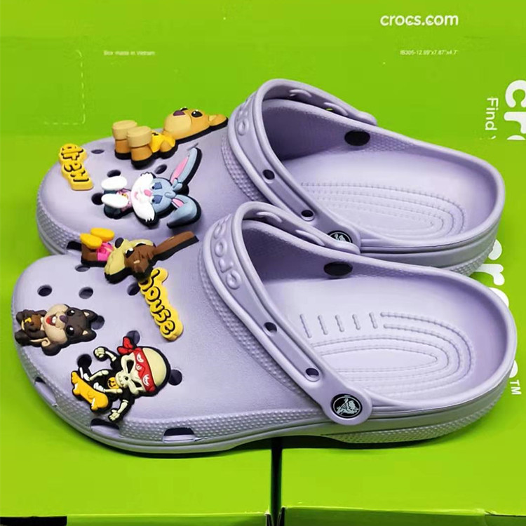 Giày Lười Nữ Crocs Mới Màu Tím Giày Sandal Nữ Với Jibbitz