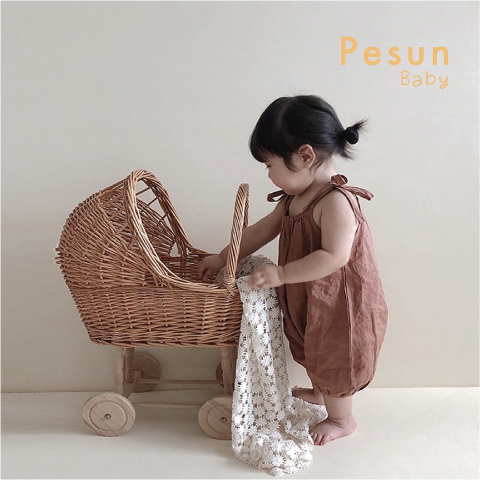 Áo Đầm Body 2 Dây Màu Đỏ Gạch Cho Bé Gái Từ 0-2 Tuổi