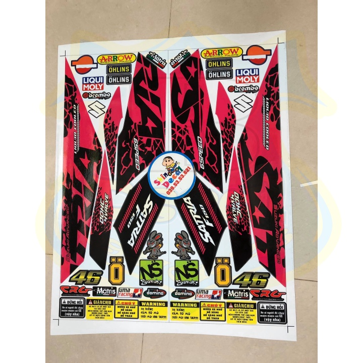 ( Quí khách vui lòng mang ra tiệm cho thợ dán ) Tem satria fi báo đốm