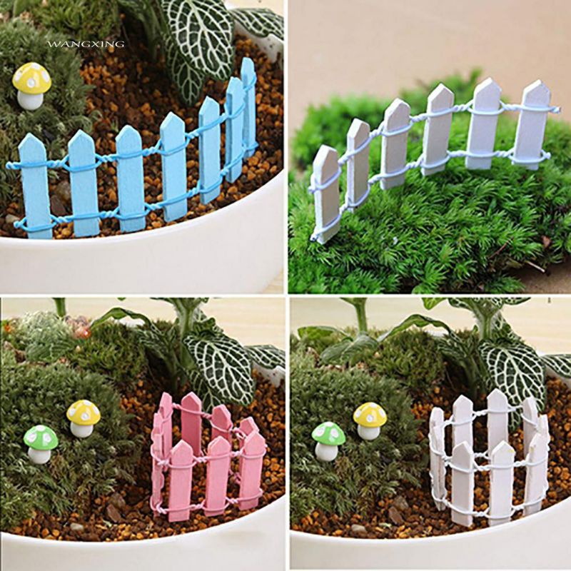 Mô hình hàng rào nhiều màu sắc trang trí terrarium, tiểu cảnh sen đá