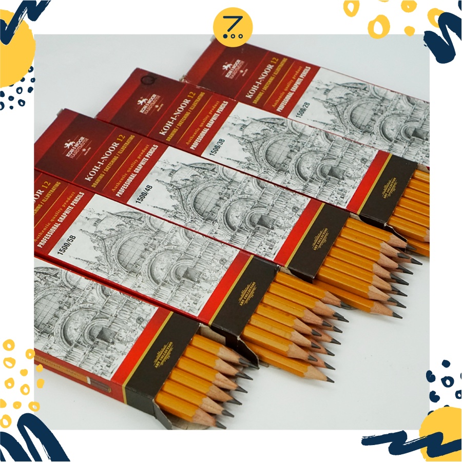 Bút chì KOH-I-NOOR 1500 HB/ 2B/ 3B/ 4B/ 5B/ 6B - CHÍNH HÃNG