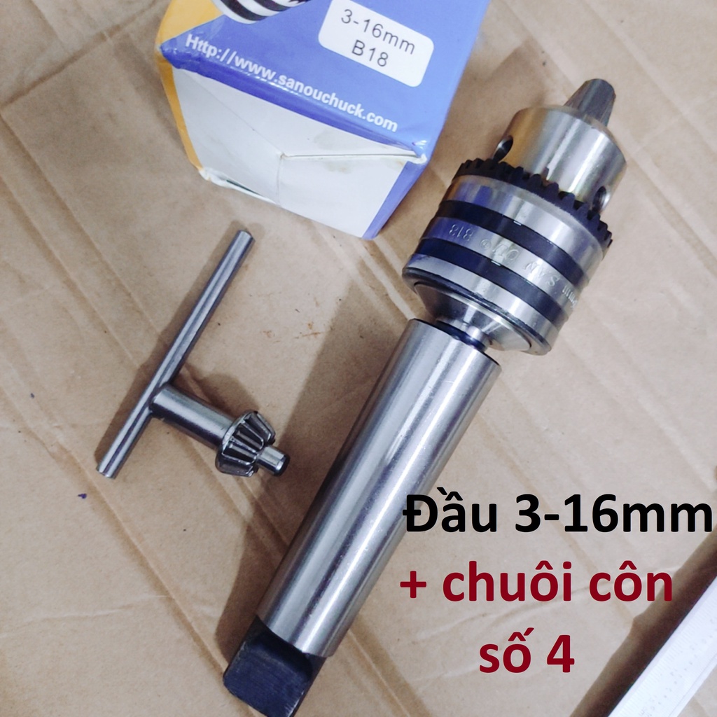 Bộ đầu kẹp mũi khoan 3-16mm + chuôi côn MT2/ MT3/ MT4