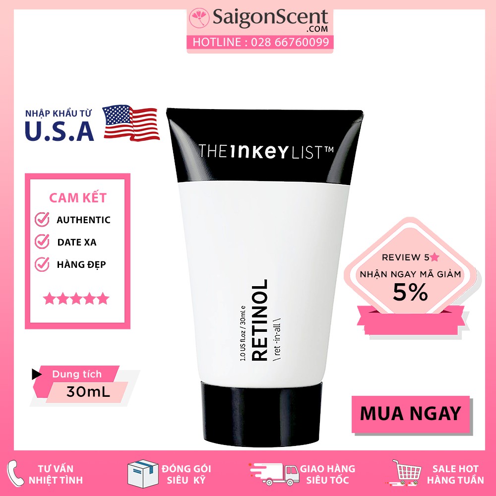 Tinh Chất Kháng Mụn Chống Lão Hóa The INKEY List Retinol Serum ( 30mL)