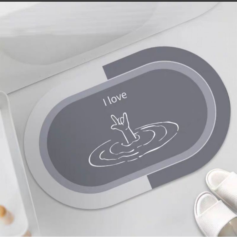 Hàng loại 1-Thảm chùi chân silicone siêu thấm hút nhà tắm 3 giây khô nhanh
