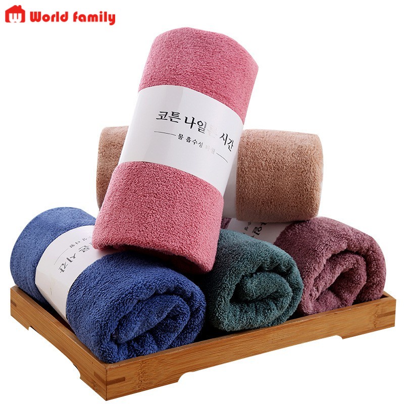 Khăn Siêu Mềm Mịn, Khăn Lông Cừu San Hô Khăn Mặt Thấm Khô Nhanh Không Rớt Lông 35*75cm