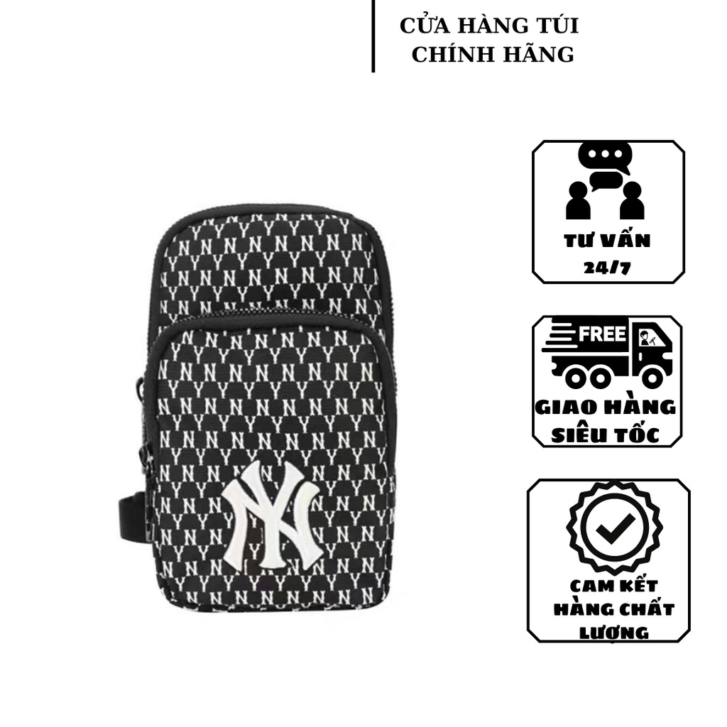 ▪┅SẴN HÀNG Túi MLB đeo thắt lưng mini đựng điện thoại thêu NY đầy đủ, PHONG CÁCH