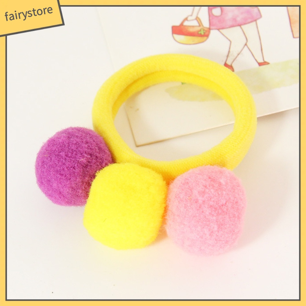 Dây Buộc Tóc Trang Trí Bóng Lông Xinh Xắn Cho Nữ