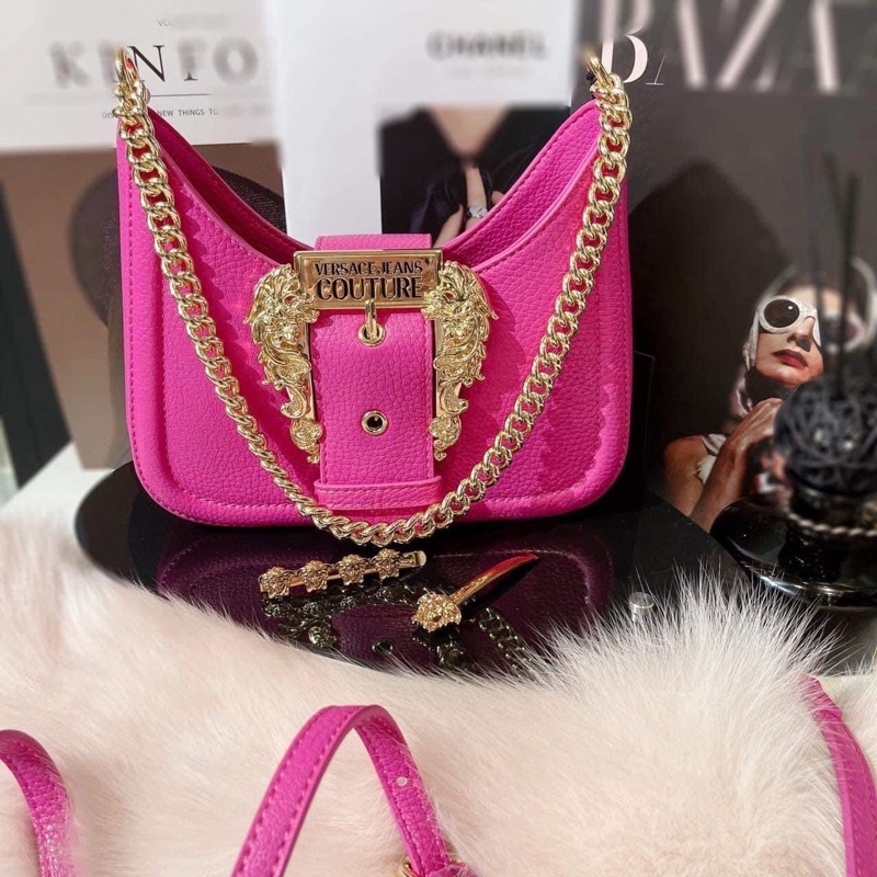 TNS-Túi đeo vai form thuyền hottrend Khoá hoàng gia sang trọng VS couture-chất da cao cấp-màu hồng fuchsia