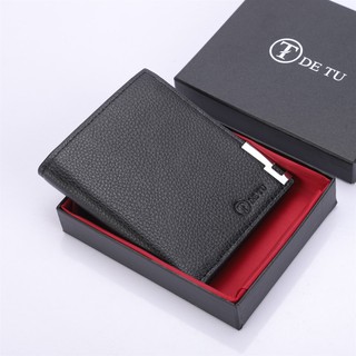Ví Da Nam DETU Đơn Giản Hiện Đại (Đen - Nâu)