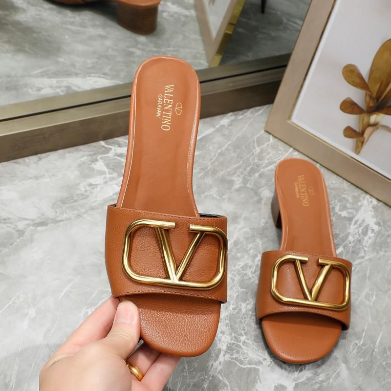 guốc thời trang da thật gót 4cm Valentino