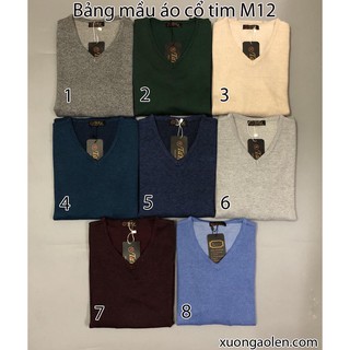 Áo len nam cổ tim sợi pha cotton - xuongaolen.com HD
