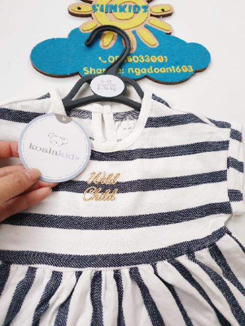 Set bộ Koala áo váy kẻ quần jean thêu