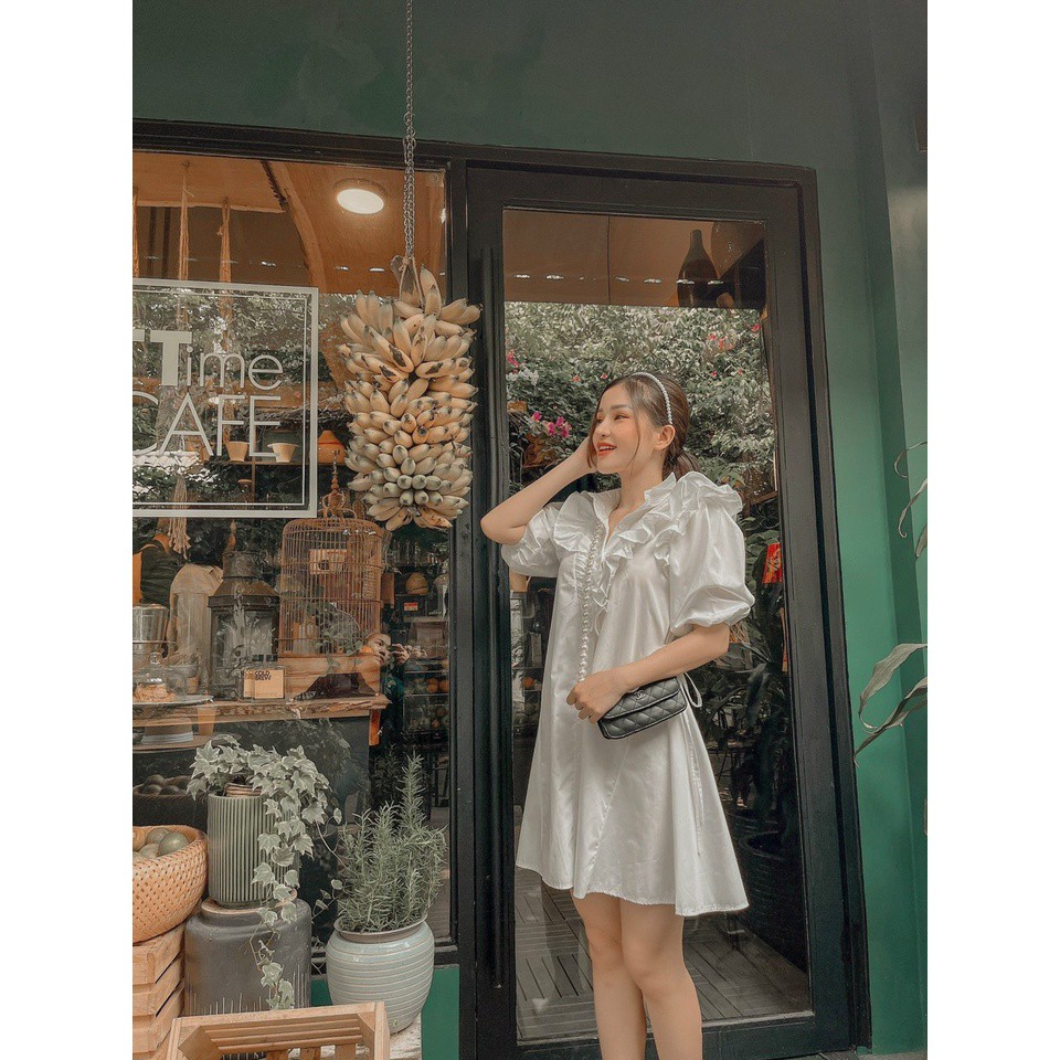 Đầm Suông Bèo Cổ Chất kaki Coton Thái Cực Mát Cho Các Nàng Tha Hồ Dạo Phố