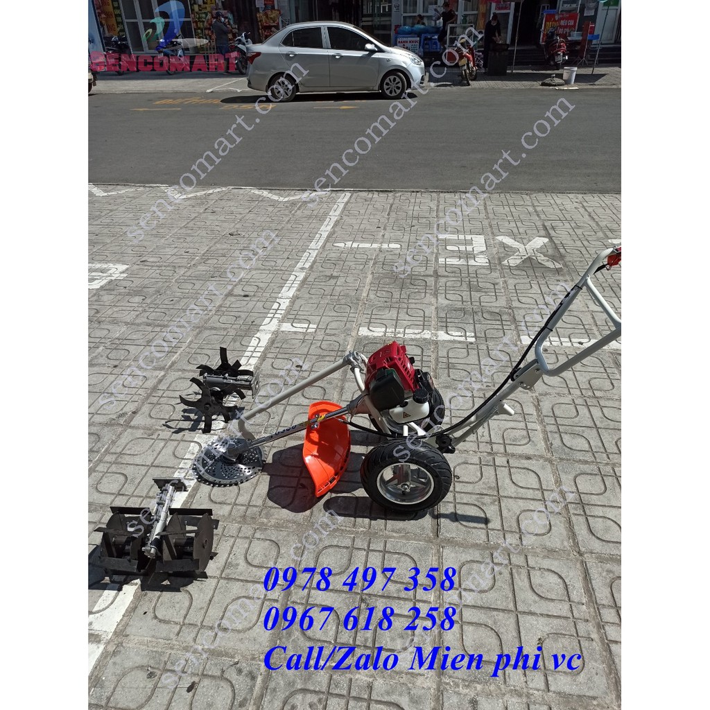 Xả hàng khung máy phát cỏ đẩy tay tiện dụng sử dụng động cơ Honda gx35 4 thì