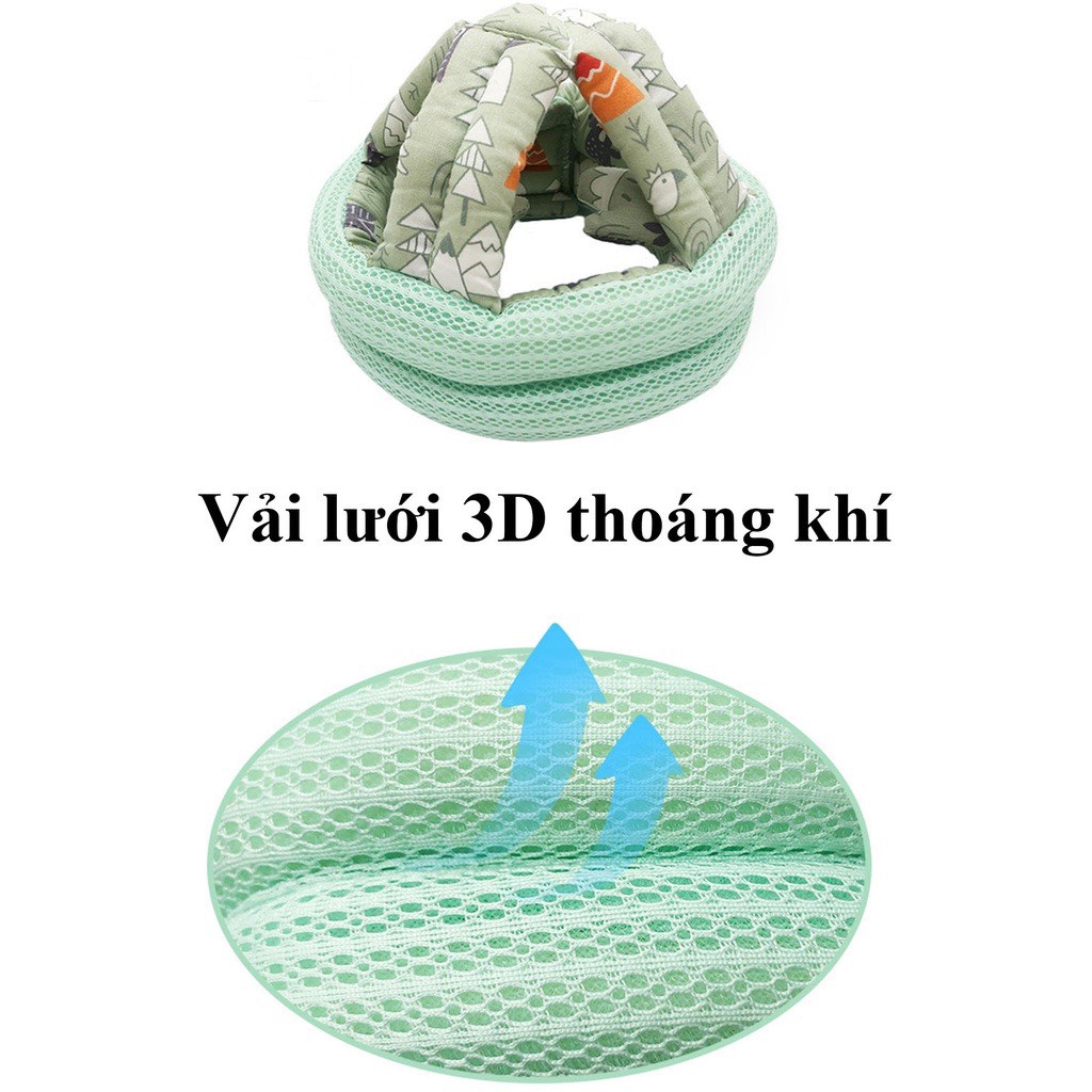 Mũ Bảo hiểm cho bé tập bò - Bàn cao cấp có lớp lưới thoáng khí - Cho bé từ 6-36 tháng