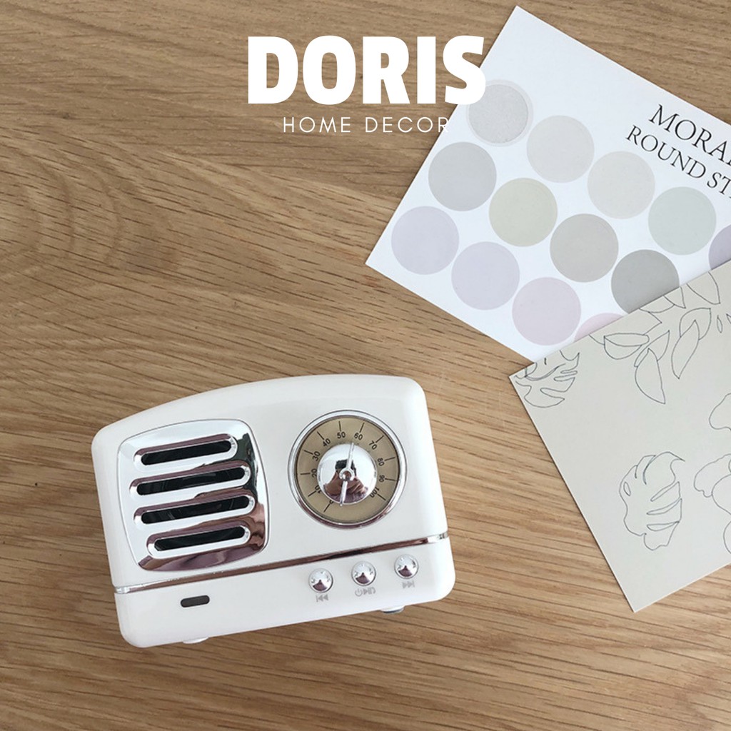 Loa bluetooth mini phong cách vintage, decor bàn làm việc - Doris.decor